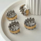 Silver and gold flower earrings