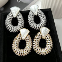 Chunky zircon water drop earrings