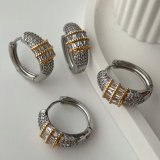 Pave zircon water drop earrings