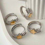 Pave zircon star hoop