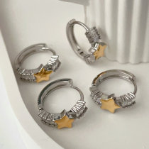 Pave zircon star hoop
