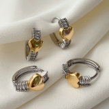 Pave zircon heart hoop