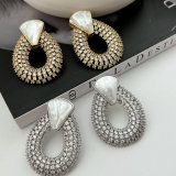 Chunky zircon water drop earrings