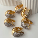 Silver and gold water drop earrings