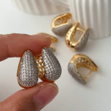 Silver and gold water drop earrings