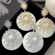 Shell sunflower earrings