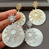 Shell sunflower earrings