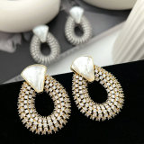 Chunky zircon water drop earrings