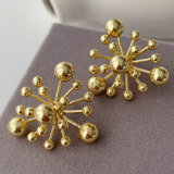 Gold ball fireflower earrings