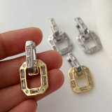 Pave square earrings