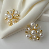 Sunflower pearl earrings