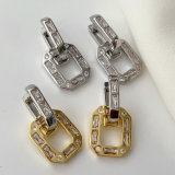 Pave square earrings