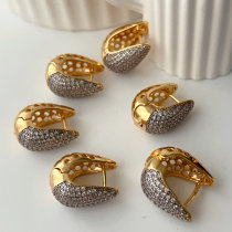 Silver and gold water drop earrings