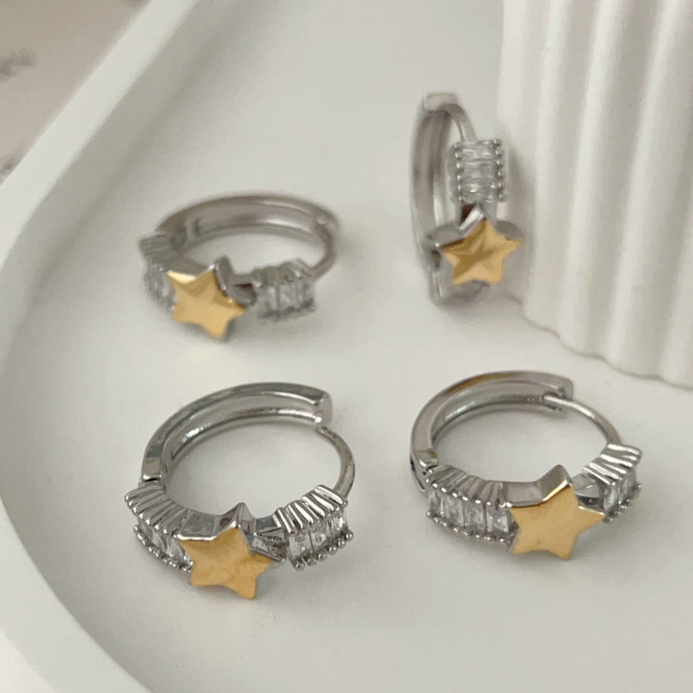 Pave zircon star hoop