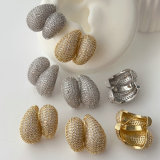 Chunky pave zircon dot earrings