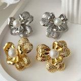 Metal flower earrings