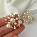 Sunflower pearl earrings