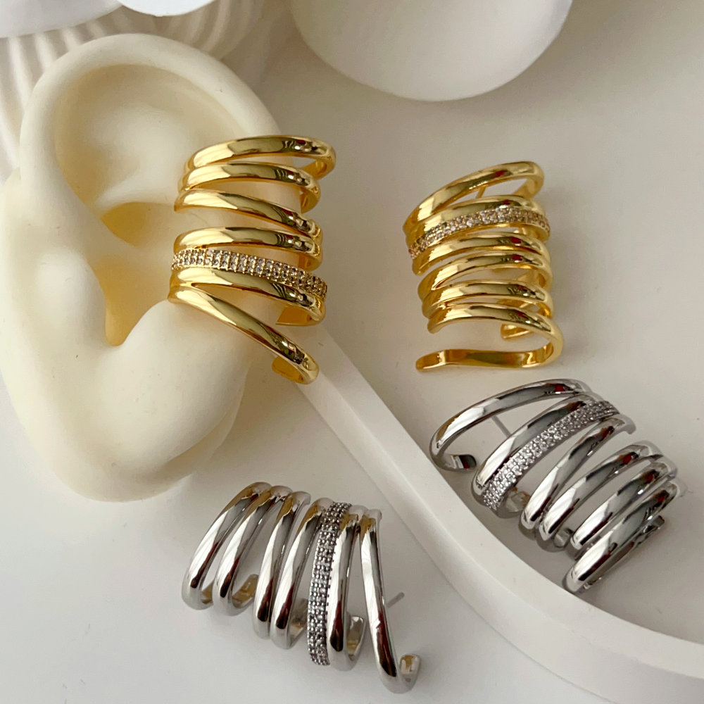 Chunky zircon earrings