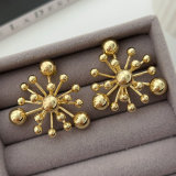Gold ball fireflower earrings