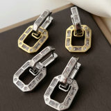 Pave square earrings