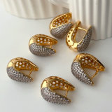 Silver and gold water drop earrings