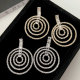 Pave circle earrings