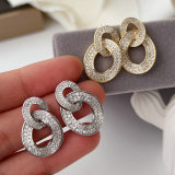 Pave zircon chain earrrings