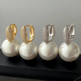 Big pearl drop earrings