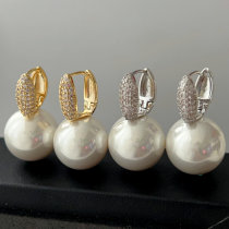 Big pearl drop earrings