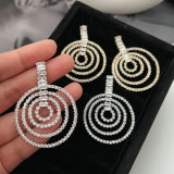 Pave circle earrings