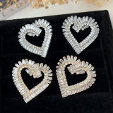 Pave heart earrings