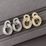 Pave zircon chain earrrings