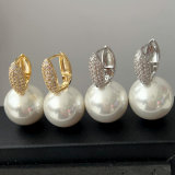 Big pearl drop earrings