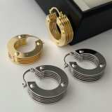 Pave chunky circle hoop
