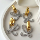 Pave charm earrings