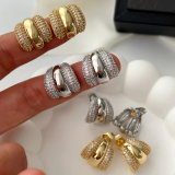Pave fashion zircon hoop