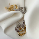 Pave zircon fan earrings