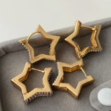 Pave zircon star hoop
