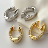 Pave zircon fashion hoop