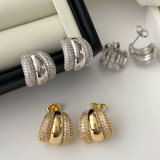 Pave fashion zircon hoop