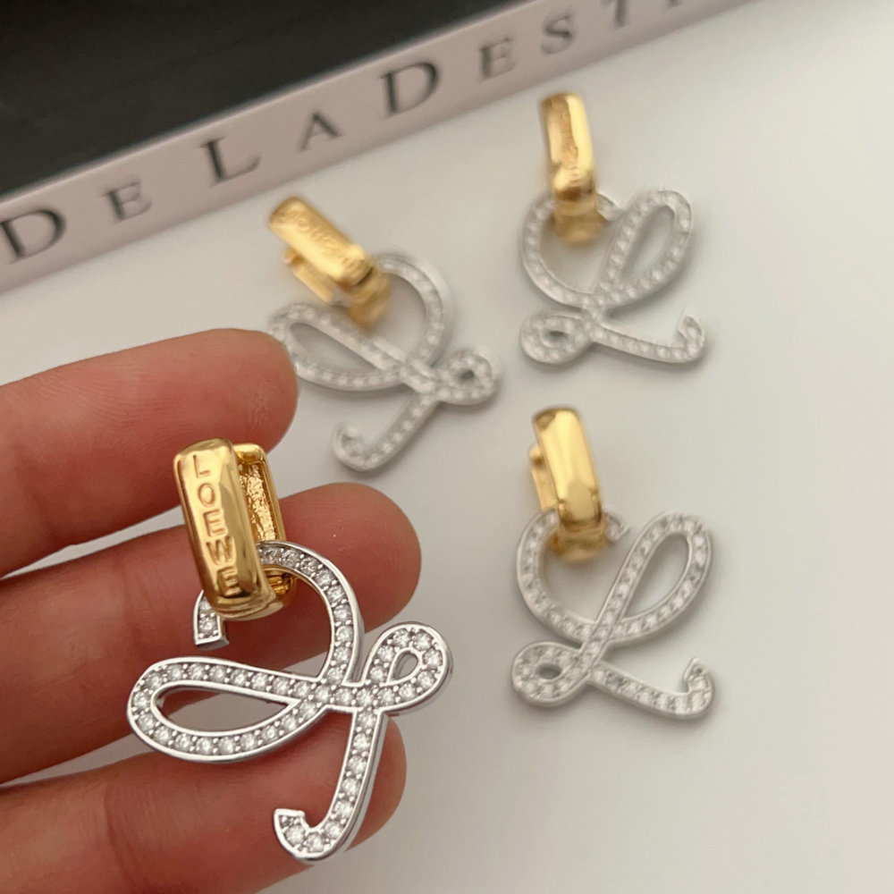 Pave charm earrings