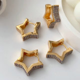 Pave zircon star hoop