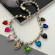 Stainless ball necklace with heart charm