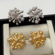 Pave zircon flower earrings