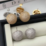 Pave zircon ball earrings
