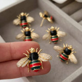 Enamel bee earrings