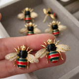 Enamel bee earrings