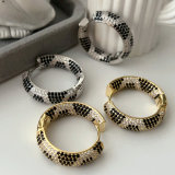 Pave zircon leopard earrings