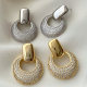 Round pave zircon earrings