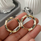 Pave zircon leopard earrings